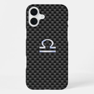 Coque iPhone 16 Plus Connexion Libra Zodiac sur fibre de carbone