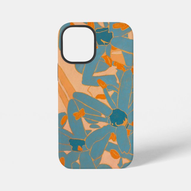 Coque iPhone Contemporary Leaf Design in Peach Phone Cover (Verso)