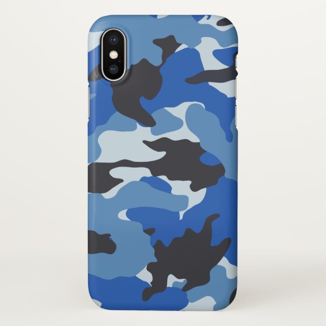 Coque iPhone Cool Camouflage bleu mer Motif Zazzle (Dos)