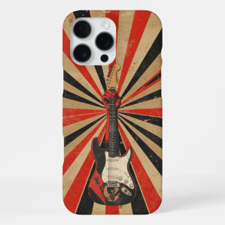 Coque iPhone 16 Pro Max Cool Electric Guitarist Gift Soviet Art Rock Music