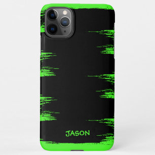 Coque iPhone 11Pro Max Cool Neon Green Brush Arrière - plan Customisé