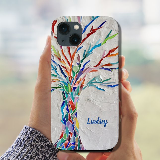Coque iphone Coque d'arbre de nom personnalisé (Créateur téléchargé)
