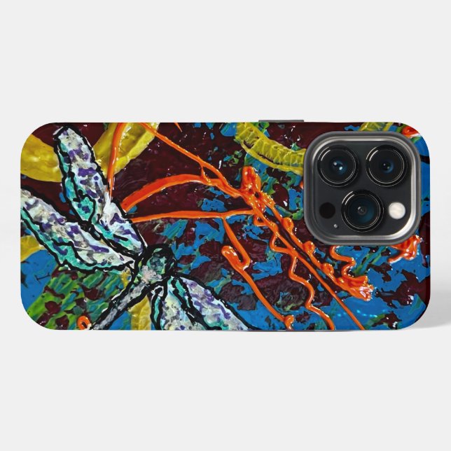 Coque iPhone coque de libellule abstrait iPhone (Verso Horizontal)