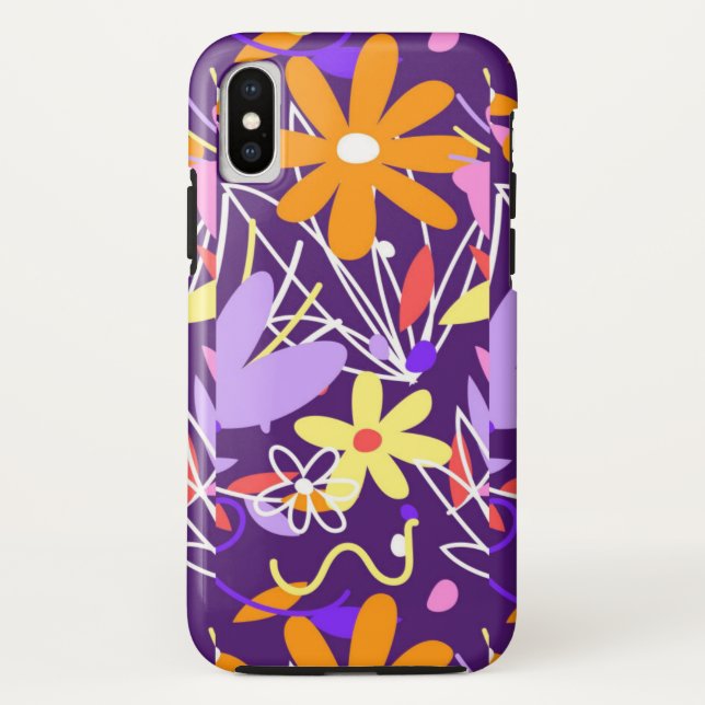 Coque iphone Coque-mat Floral coloré (Dos)