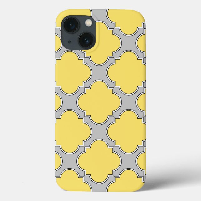 Coque iphone Coque-mat jaune et gris (Verso)