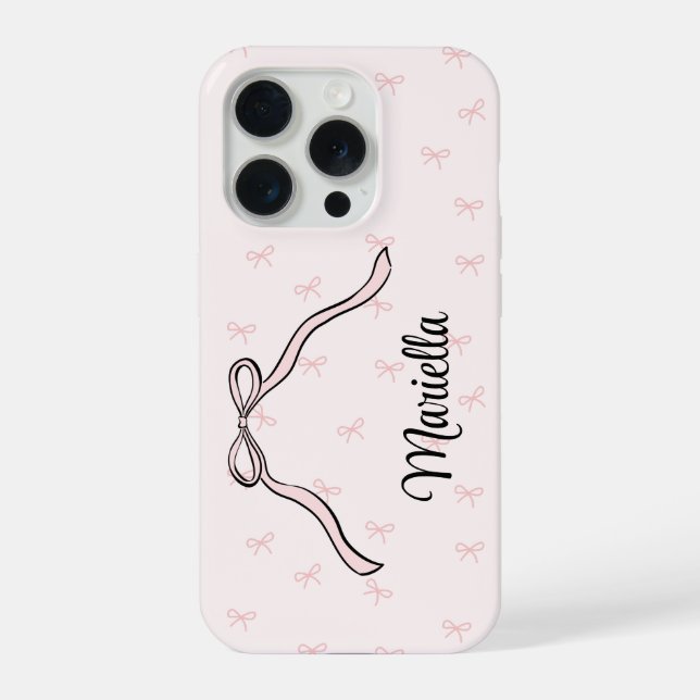 Coque iPhone Coquette Bow Personalized Phone Pink (Verso)