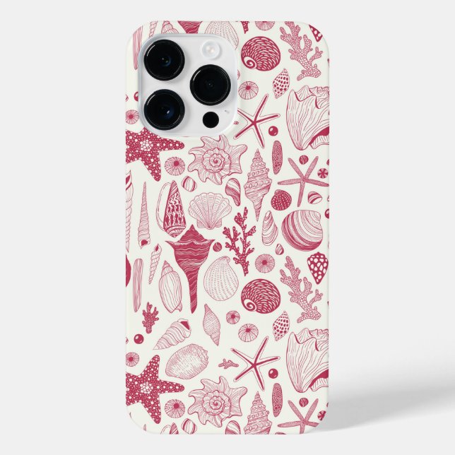 Coque iPhone Coquillages à Viva Magenta - Couleur de l'année 20 (Verso)