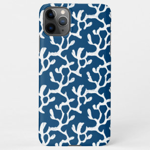 Coque iPhone 11Pro Max Corail Abstrait bleu et blanc Motif répétitif