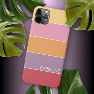 Corail Orange Été Rose pêche Rouge Violet Rayures
