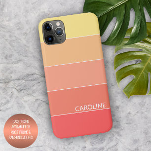 Corail personnalisé Rouge Orange Jaune Rayures Art