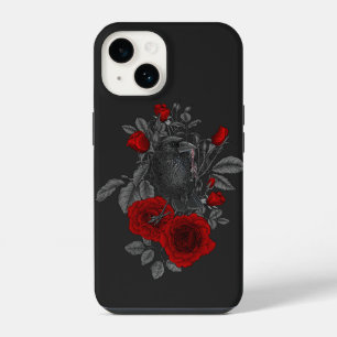 Coque Pour iPhone 14 Corbeau avec la clé et les roses