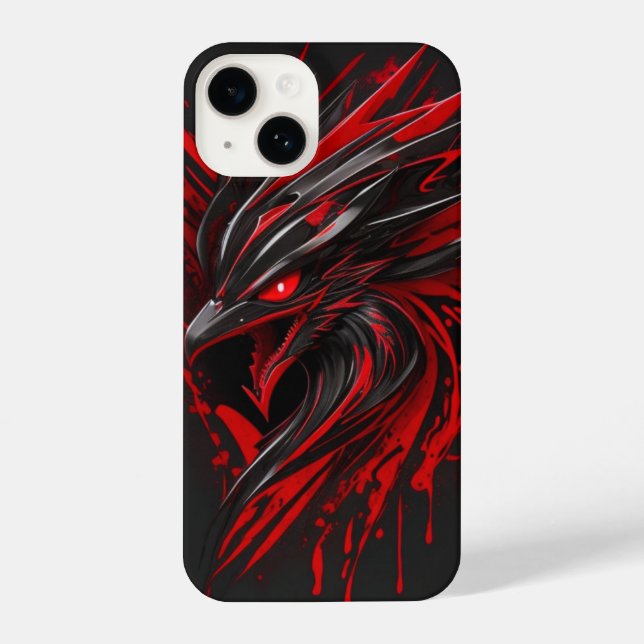 Coque iPhone Corbeau rouge (Verso)