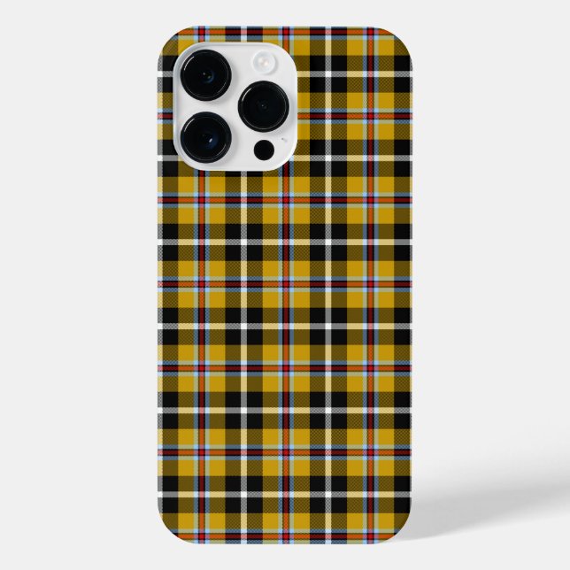 Coque iPhone Cornish National Tartan Jaune Noir Plaid (Verso)