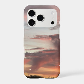 Coque iPhone Coucher de soleil rose orange nuageux