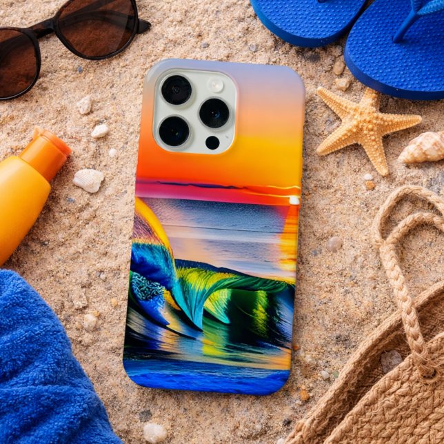 Coque iPhone Coucher de soleil sur l'océan (Créateur téléchargé)
