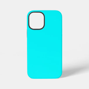 Coque iPhone 12 Mini Couleur solide bleu néon   Classique