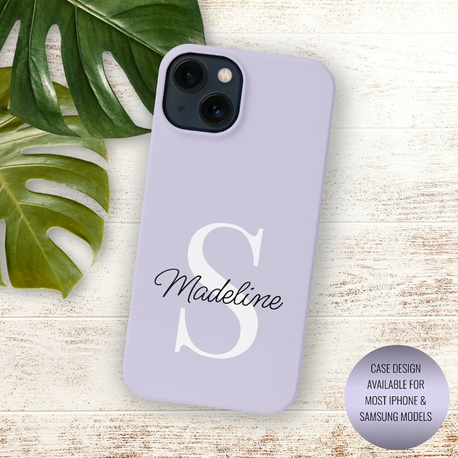 Coque iPhone Couleur violet pastel personnalisé Lavande violett (Créateur téléchargé)