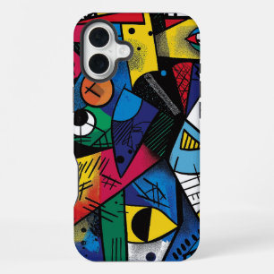 Coque iPhone 16 Plus Couleurs Audacieuses Dramatiques Design Abstrait M