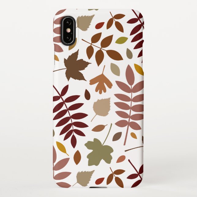 Coque iPhone Couleurs d'automne en blanc pour les Feuilles tomb (Dos)