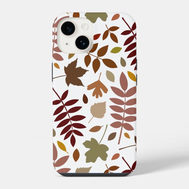 Coque iPhone Couleurs d'automne en blanc pour les Feuilles tomb (Verso)