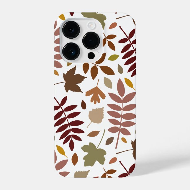 Coque iPhone Couleurs d'automne en blanc pour les Feuilles tomb (Verso)