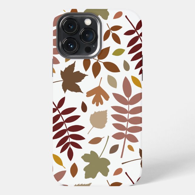 Coque iPhone Couleurs d'automne en blanc pour les Feuilles tomb (Verso)