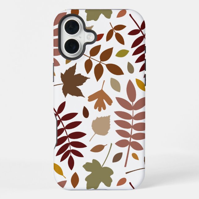 Coque iPhone Couleurs d'automne en blanc pour les Feuilles tomb (Verso)