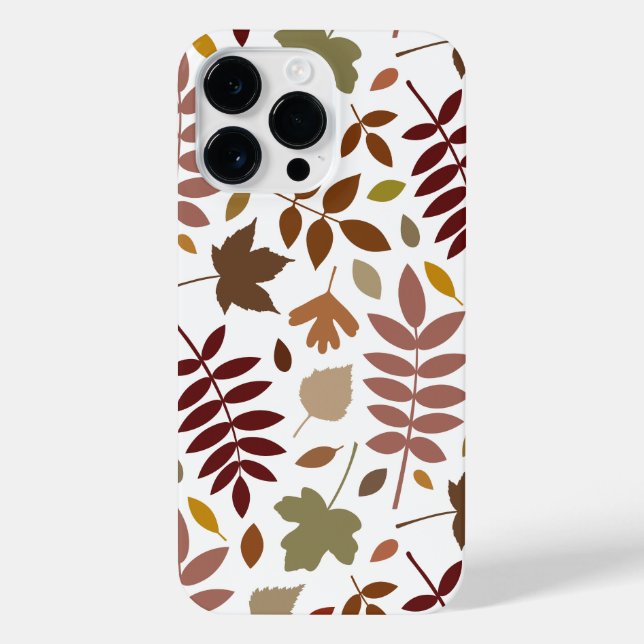 Coque iPhone Couleurs d'automne en blanc pour les Feuilles tomb (Verso)