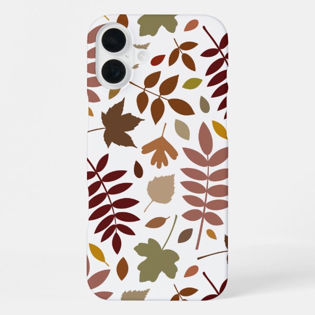 Coque iPhone Couleurs d'automne en blanc pour les Feuilles tomb (Verso)