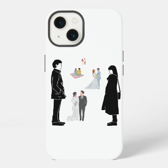 Coque iPhone Couples conception de couverture mobile iphone (Verso)