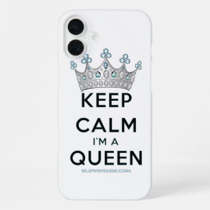 Coque iPhone 16 Plus Couronne argentée polie de la reine SlipperyJoe's 