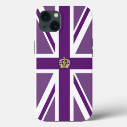 Etui iPhone 13 Couronne sur le drapeau patriotique britannique Un