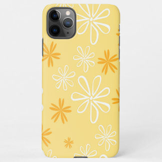 Coque iPhone 11Pro Max coussin décoratif à motif floral blanc et marron