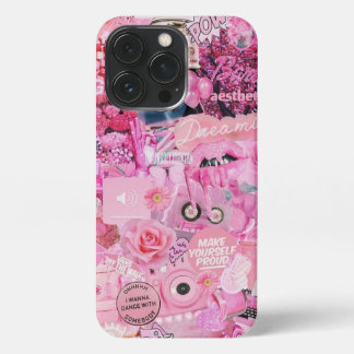 Etui iPhone 13 Pro couverture de fille rose esthétique