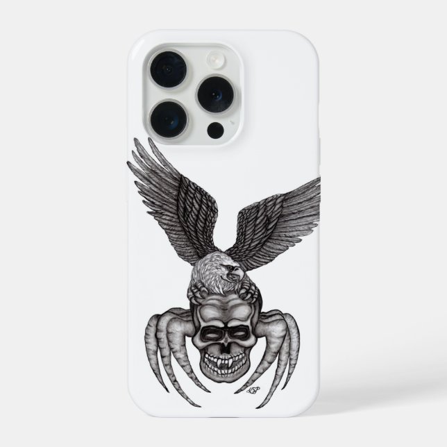 Coque iPhone Crâne à aigle (Verso)