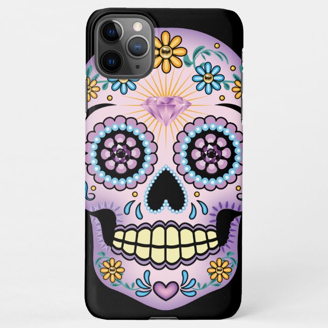 Coque iPhone Crâne de sucre pourpre (Dos)