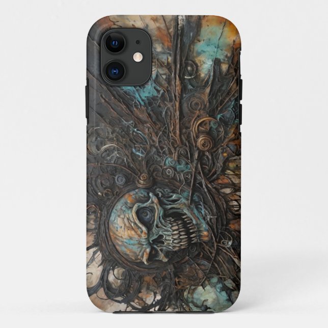 Coque iphone crâne méchant (Dos)