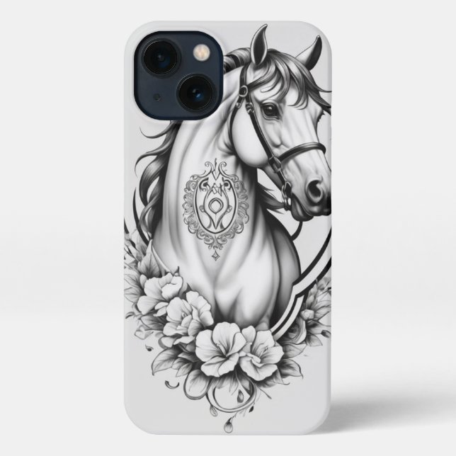 Coque iPhone Crayon de cheval (Verso)