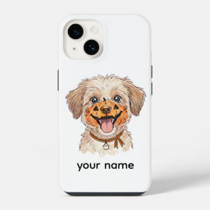 Coque Pour iPhone 14 Crayon de couleur chien peinture visage citrouille
