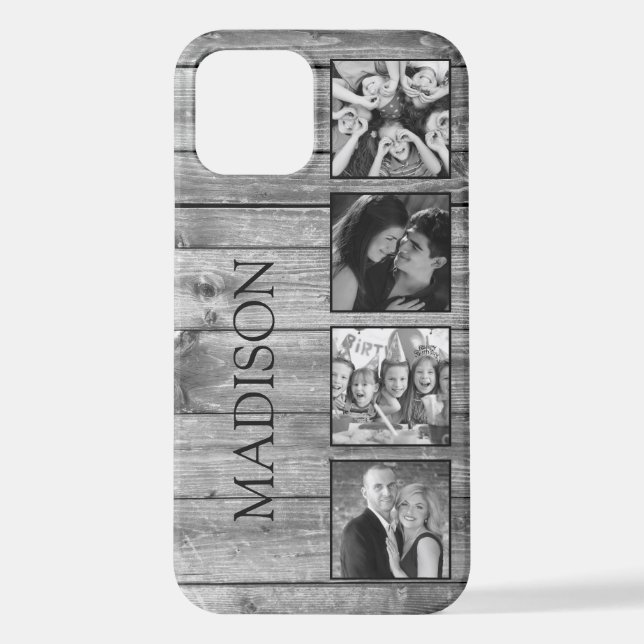 Coque iPhone Create Your Custom Photo Collage Rustic Farmhouse (Verso)