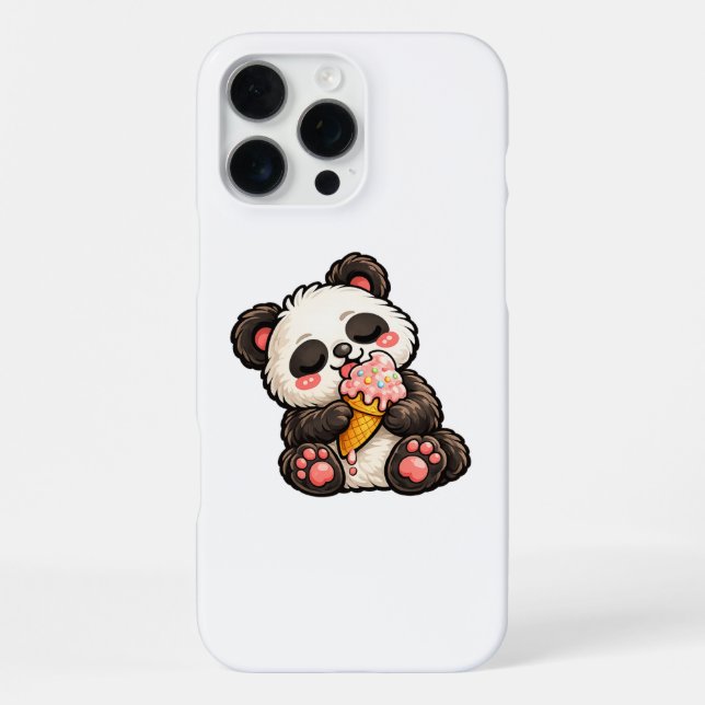 Coque iPhone Crème Glacée Panda Mignon (Verso)