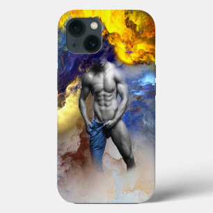 Etui iPhone 13 cri de Joe le glissant physique d'homme musclé en 