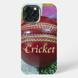 Etui iPhone 13 Pro Max Cricket : Impression d'art de balle dure rouge