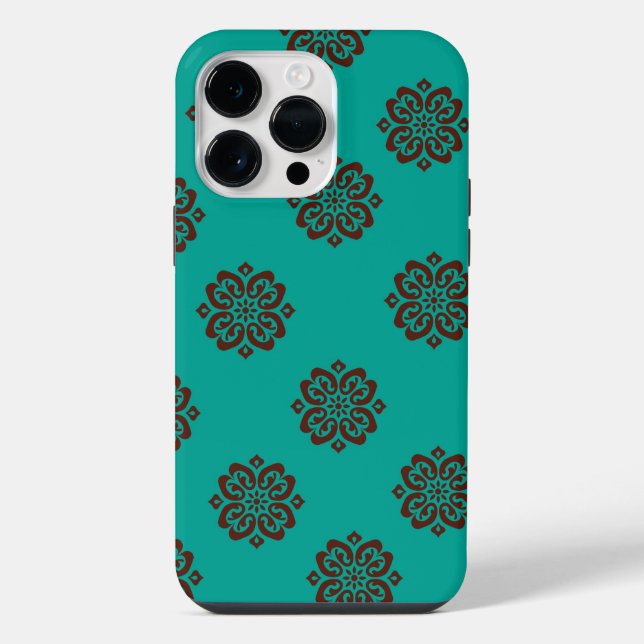 Coque iPhone "Crimson Scrolls - Bold Elegance" (Verso)