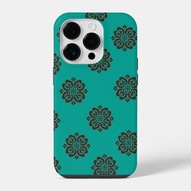 Coque iPhone "Crimson Scrolls - Bold Elegance" (Verso)
