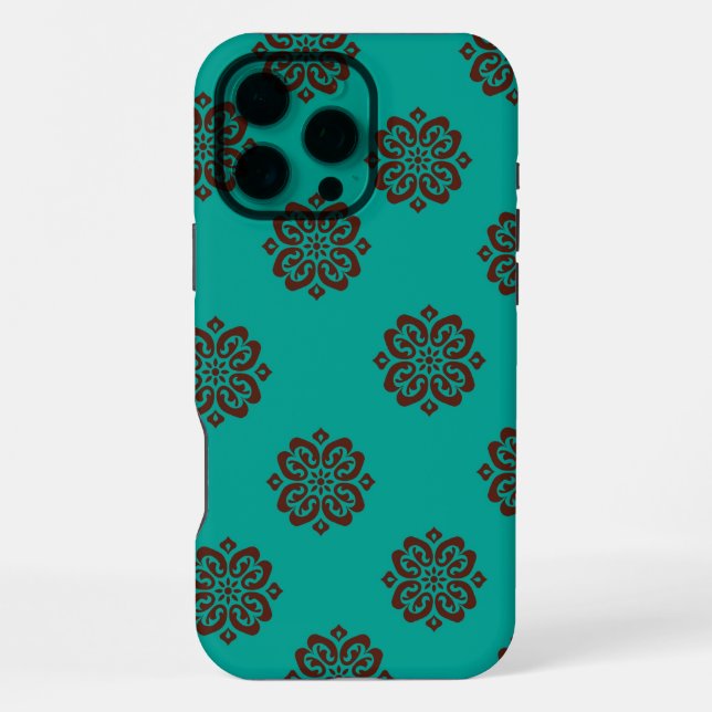 Coque iPhone "Crimson Scrolls - Bold Elegance" (Verso)