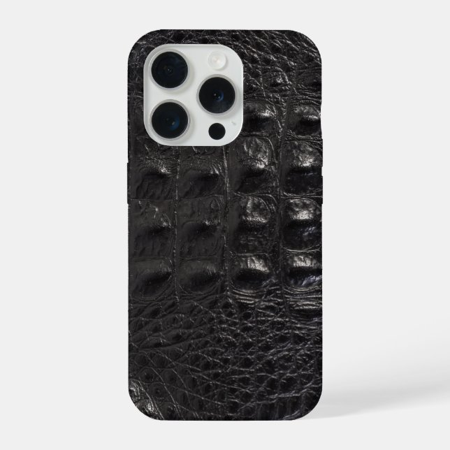 Coque iPhone Crocodile noir moderne (Verso)