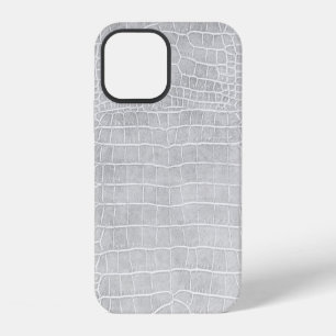 Coque iPhone 12 Crocodile Pearl Gray Faux