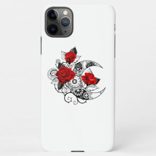 Coque iPhone 11Pro Max Croissant mécanique avec roses rouges