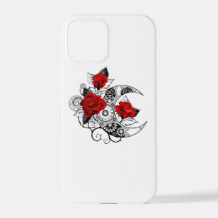 Coque iPhone 12 Pro Croissant mécanique avec roses rouges